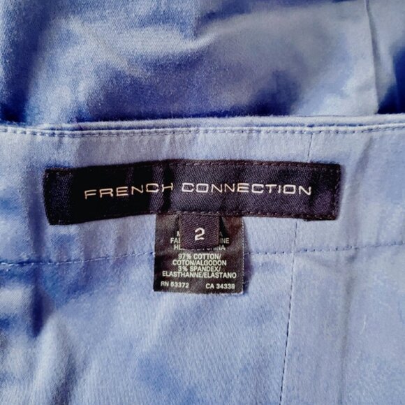 FRENCH CONNECTION- Cerulean Frost Blue Tiffany Strapless Pleated Pocket … - Picture 10 of 10